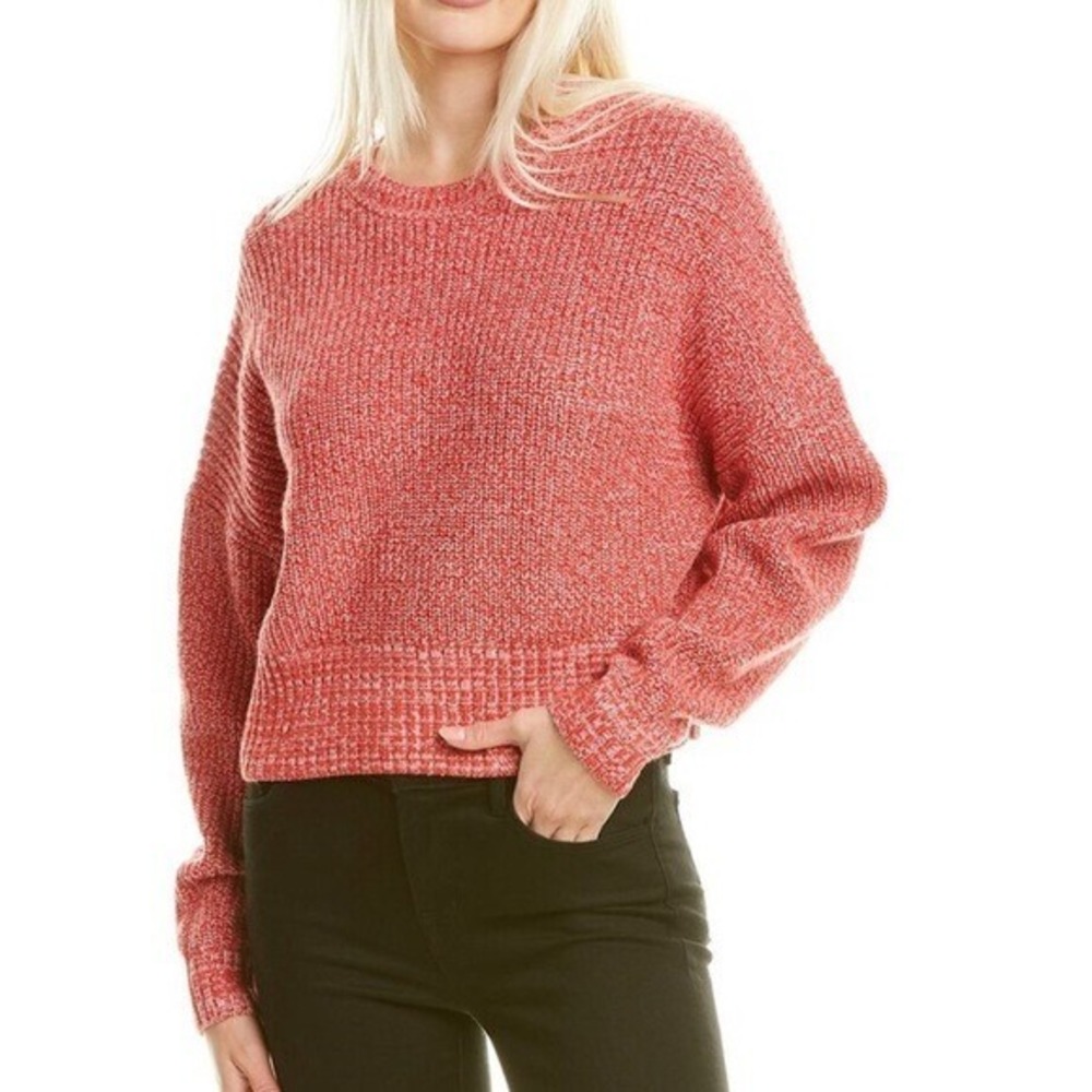 A.L.C. Webster Red Marled Cashmere Chunky Rib Knit Cropped Sweater NWT L